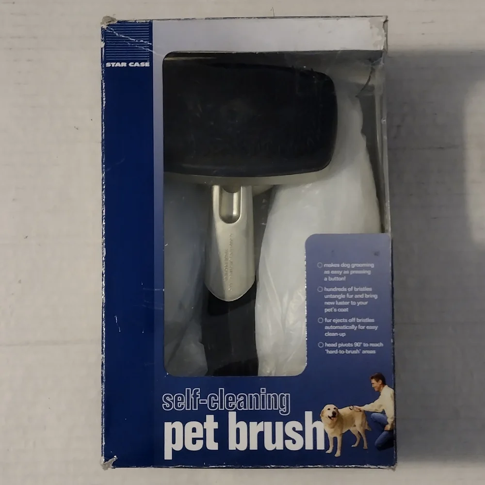 Star Case Self Cleaning Pet Dog Cat Brush Animal Well Made Sturdy HTF